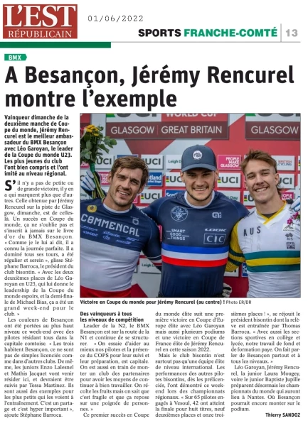 A Besançon, Jérémy Rencurel montre l'exemple