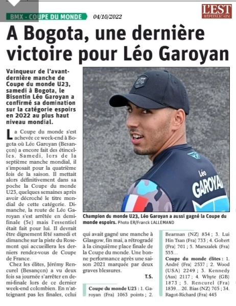 A Bogota, une dernière victoire pour Léo Garoyan