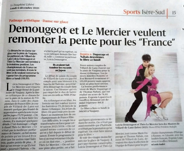 Demougeot et Le Mercier veulent remonter la pente aux "france"