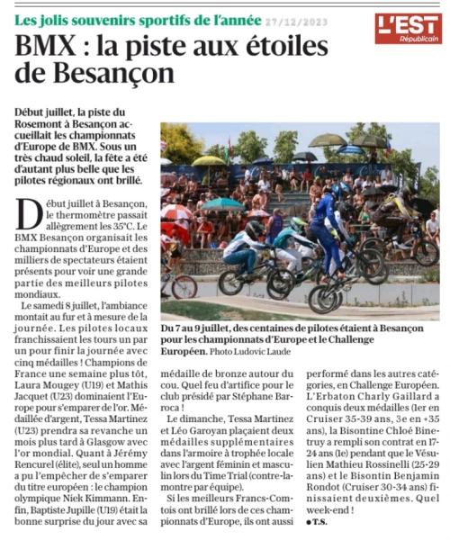 BMX : la piste aux étoiles de Besançon