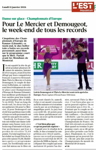 qualification pour les Championnats d'Europe à Kaunas