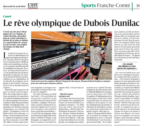 Le rêve olympique de Thomas DUBOIS DUNILAC