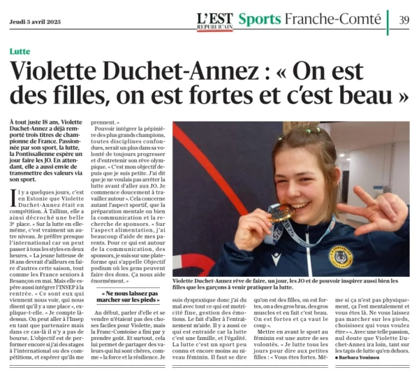 Article de l'Est Républicain