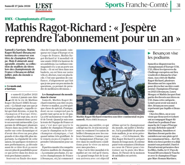 Mathis Ragot-Richard "J'espère reprendre l'abonnement pour un an"