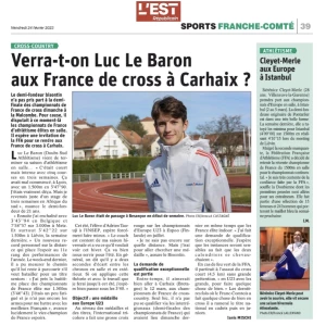 Découvrez le parcours de Verra-t-on Luc Le Baron aux France de cross à Carhaix ?