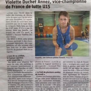 Découvrez le parcours de Vice Championne de France U15