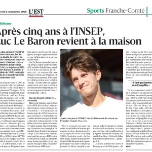 Découvrez le parcours de Après cinq ans à l'INSEP, Luc Le Baron revient à la maison